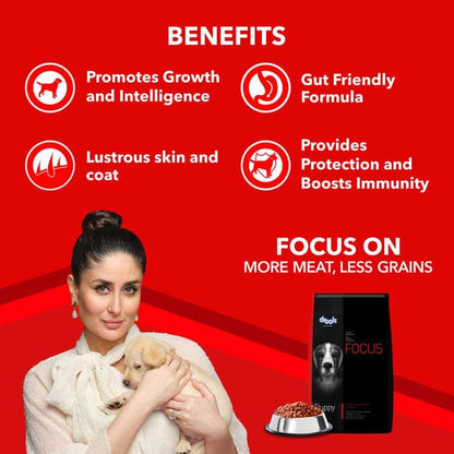 Drools Focus Super Premi puppy Dog Dry Food | Corn & Wheat Free Formula
