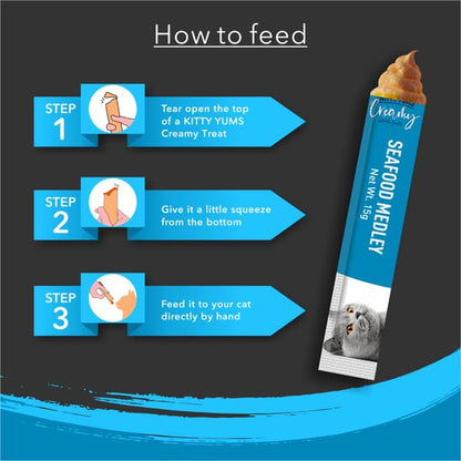 Kitty Yums Seafood Medley Creamy Cat Treat