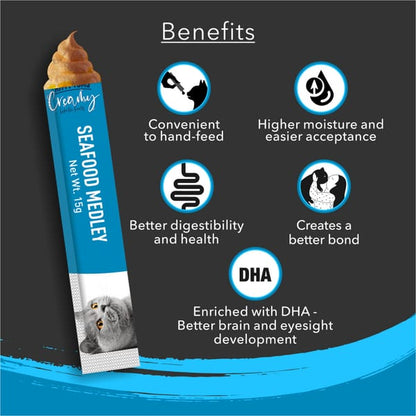 Kitty Yums Seafood Medley Creamy Cat Treat