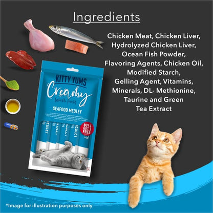 Kitty Yums Seafood Medley Creamy Cat Treat