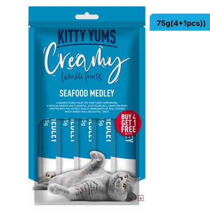 Kitty Yums Seafood Medley Creamy Cat Treat