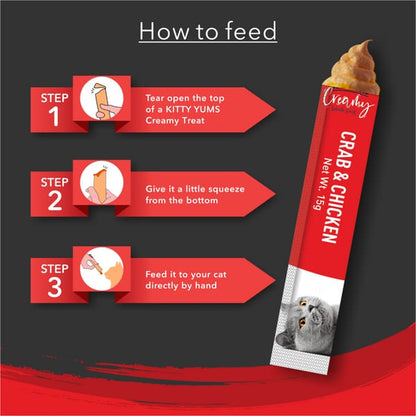 Kitty Yums Crab & Chicken Creamy Cat Treats