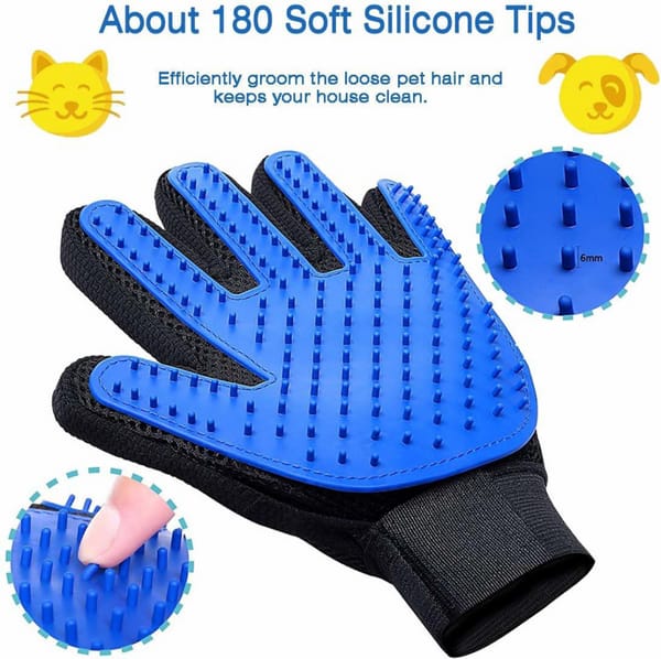 Grooming Bath Gloves for Dogs (Blue/Black)