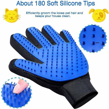 Grooming Bath Gloves for Dogs (Blue/Black)
