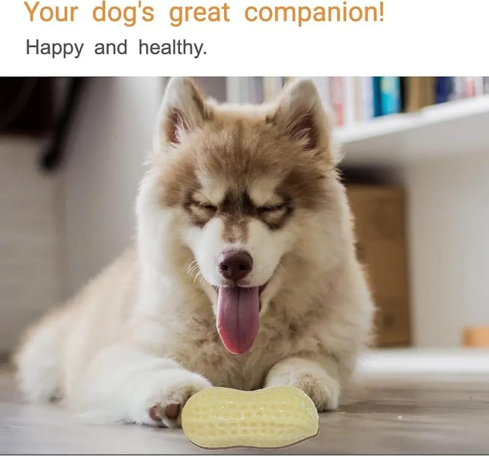 Dog Squeaky Toys, Indestructible Dog Peanut Toys, Durable Pet Teething Chew Toys for Small Medium Large Breed Dogs