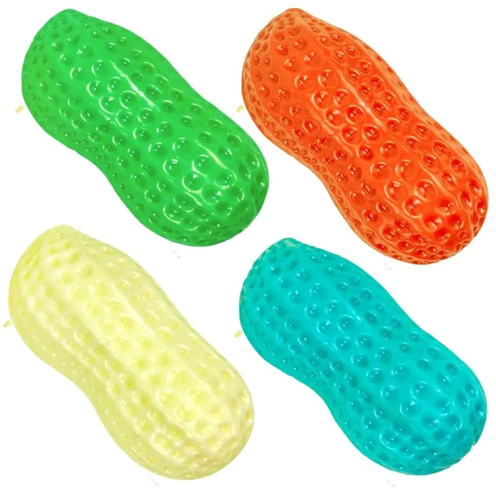 Dog Squeaky Toys, Indestructible Dog Peanut Toys, Durable Pet Teething Chew Toys for Small Medium Large Breed Dogs