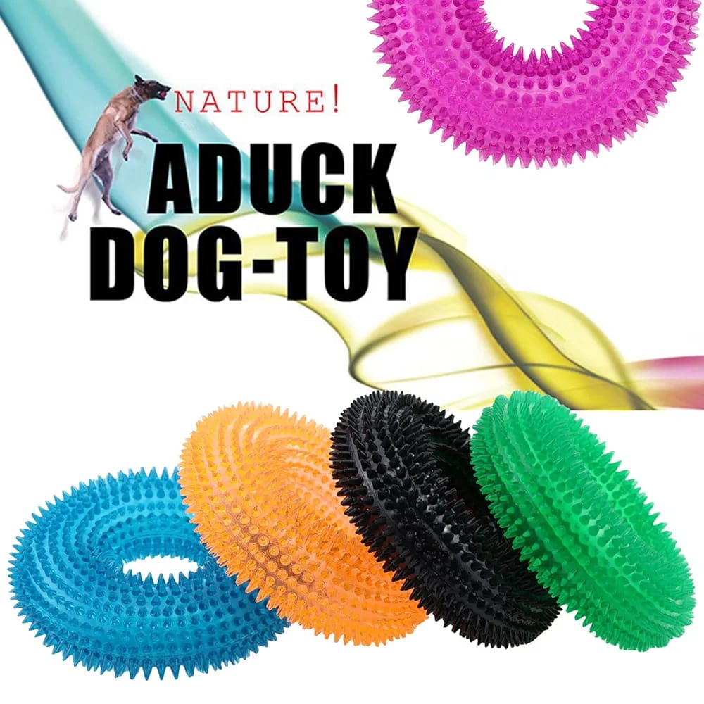 Dogs Company Rubber Dental Puppy Teething Spike Ring Chew Toy