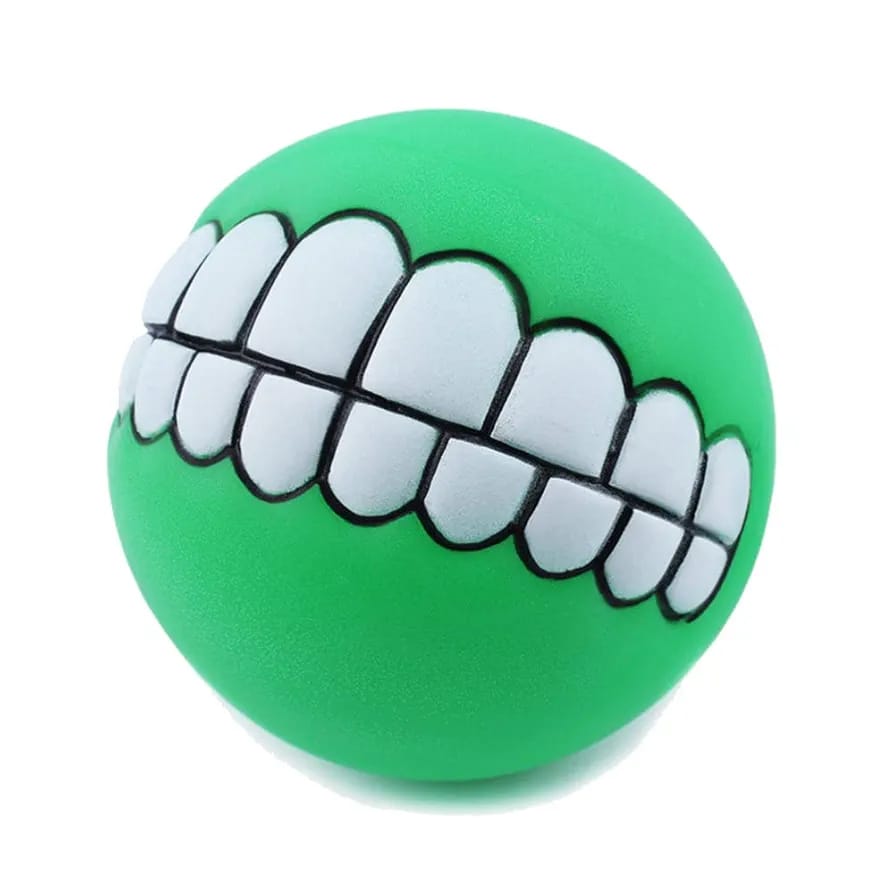 Funny Dog Teeth Ball for Dogs, Fun Pet Toy with Human Smile Design and Squeaker, Nontoxic for Puppy Small Medium Or Large Doggies Tooth Chew Toy, Squeaky Dog Ball Smiling Dog Ball