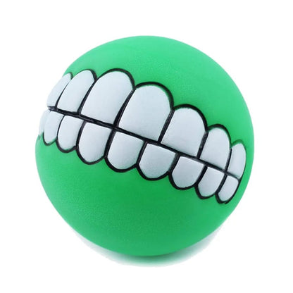 Funny Dog Teeth Ball for Dogs, Fun Pet Toy with Human Smile Design and Squeaker, Nontoxic for Puppy Small Medium Or Large Doggies Tooth Chew Toy, Squeaky Dog Ball Smiling Dog Ball