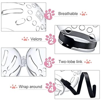 Cat Muzzle Clear Mouth Cover Comfortable Anti-Bite Hood for Bathing & Vet Visits Pet Supplies| Dog Supplies| Training & Obedience| Muzzles