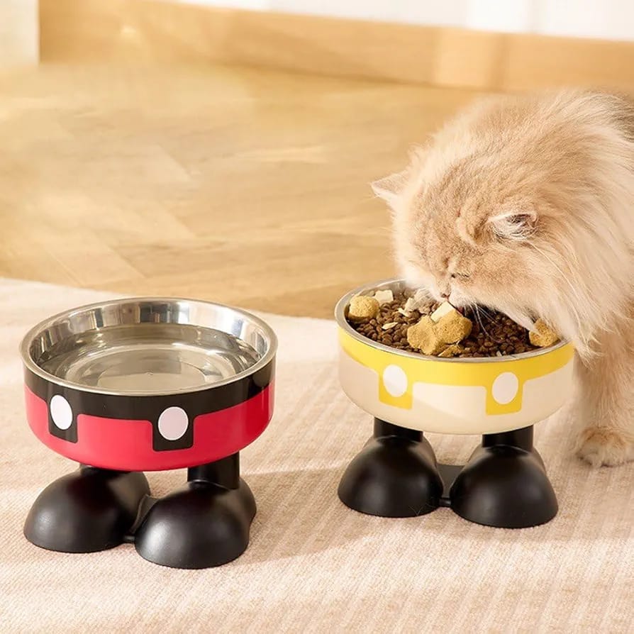 Cat Bowl,Large Foot Raised Cat Food and Water Bowl | Creative Cat Feeding Bowls, Cute Pet Water Food Feeding Station for Indoor Cats, Dry Wet Food