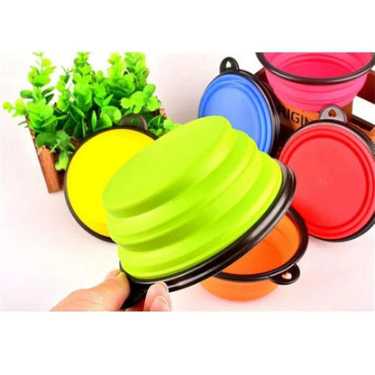 Puppies (Foldable Silicone Pet Bowl) Collapsible | Foldable Travel Water Bowl with Carabiner Clip for Traveling, Hiking, Walking, Camping I Non-Toxic & 100% Safe