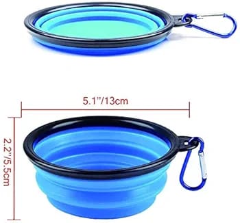 Puppies (Foldable Silicone Pet Bowl) Collapsible | Foldable Travel Water Bowl with Carabiner Clip for Traveling, Hiking, Walking, Camping I Non-Toxic & 100% Safe