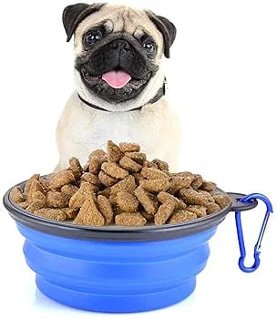 Puppies (Foldable Silicone Pet Bowl) Collapsible | Foldable Travel Water Bowl with Carabiner Clip for Traveling, Hiking, Walking, Camping I Non-Toxic & 100% Safe