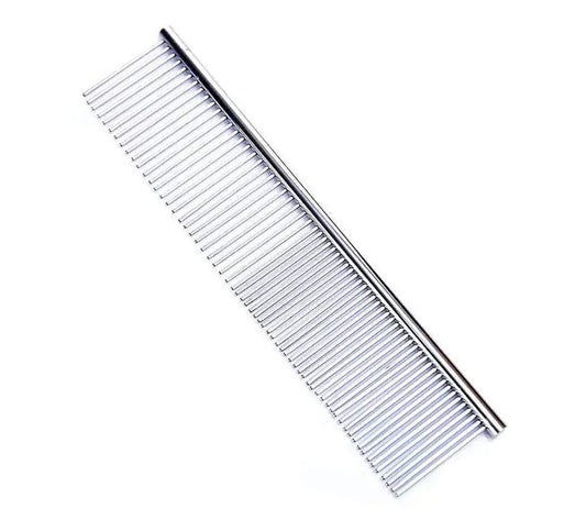 Professional Rounded Teeth Stainless Steel Needles (Flat Comb, Small) Pet Hair Grooming comfortable Comb Suitable for Dogs, Puppies, Rabbits, and Cats