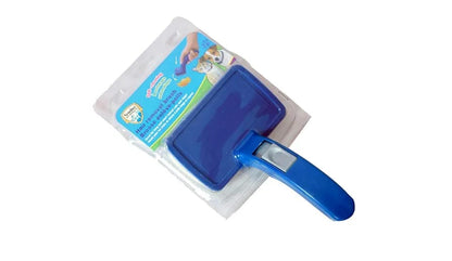 Grooming Slicker - (Blue Slicker) | Dogs, Cats, Rabbit & Goat | Long & Short Hair | Shedding Massage Brush | Rectangle Head & Curved Handle Self-Cleaning Pet Comb