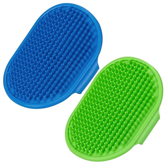 Pet Massage Rubber Bath Glove for Dogs, Cats, Rabbit, & Hamster, Grooming Shampoo Washing Soothing Bristles Hand Brush
