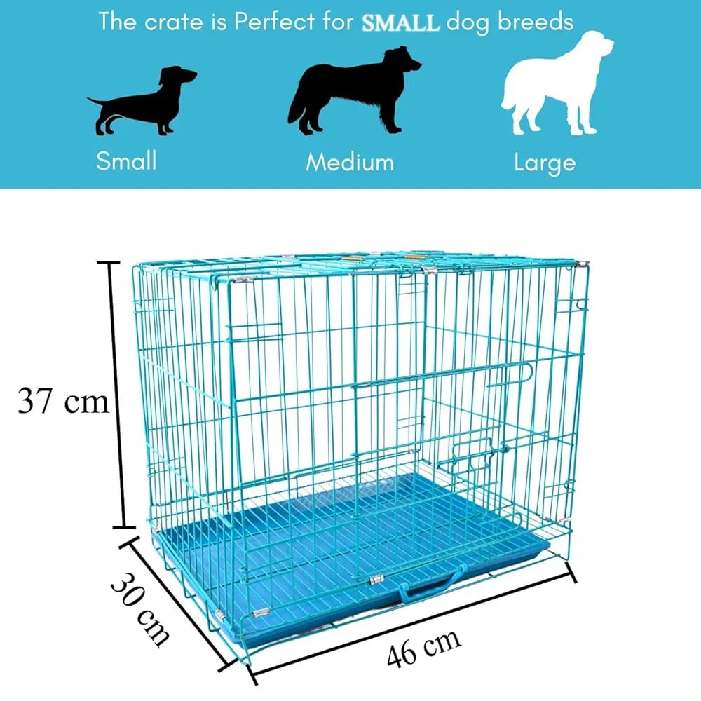 Foldable Metal Pet Crate/cage/Carrier –Secure & Spacious Cage Dogs/Cats, Removable Tray,Portable Carrier
