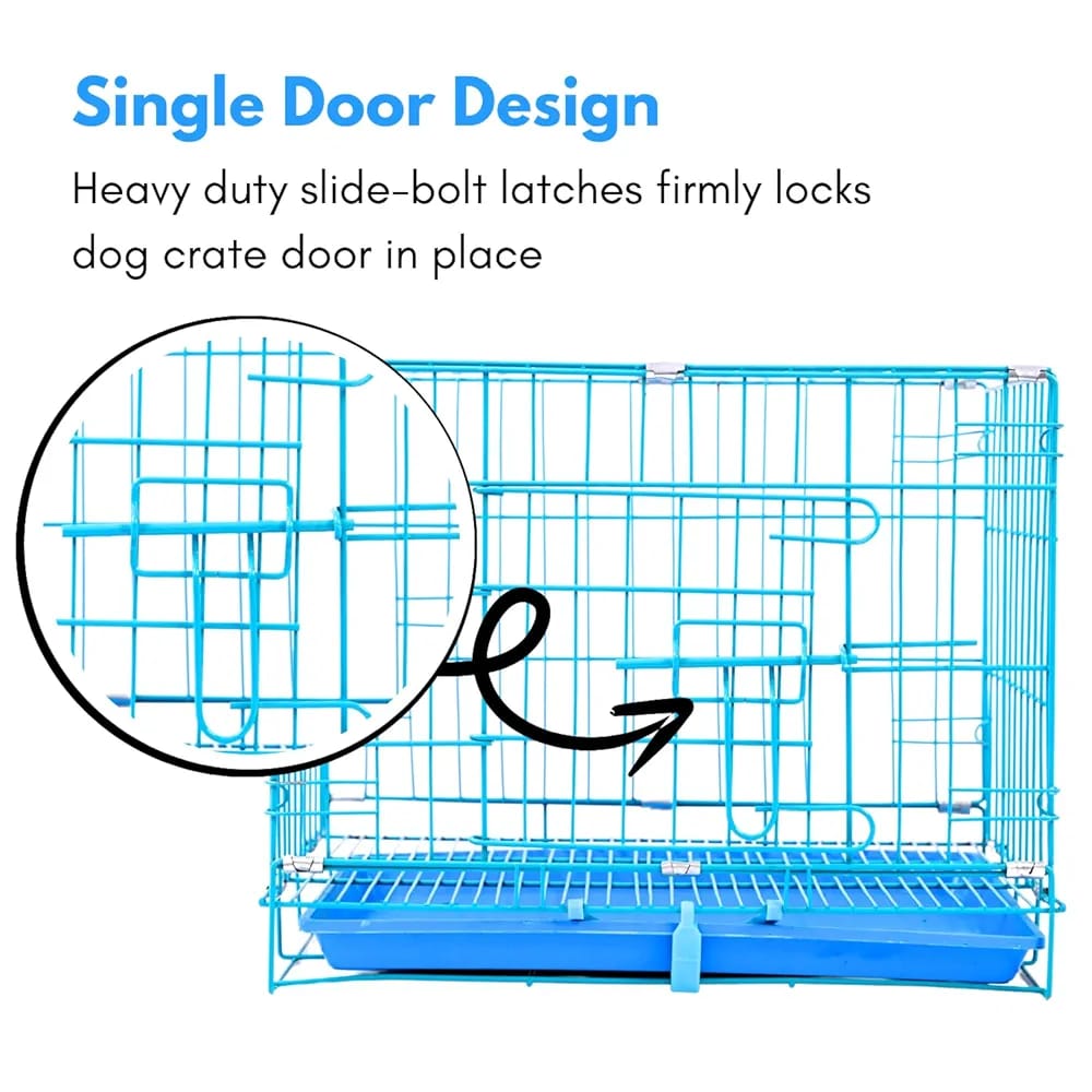 Foldable Metal Pet Crate/cage/Carrier –Secure & Spacious Cage Dogs/Cats, Removable Tray,Portable Carrier