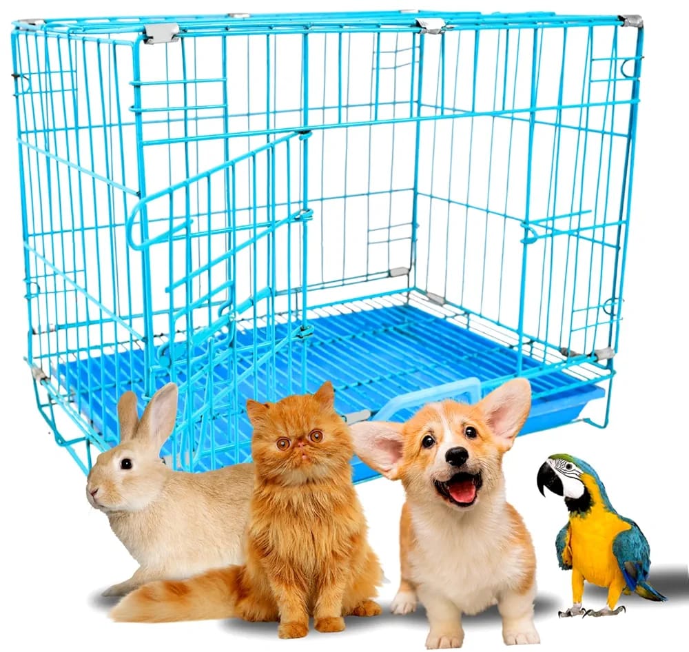 Foldable Metal Pet Crate/cage/Carrier –Secure & Spacious Cage Dogs/Cats, Removable Tray,Portable Carrier