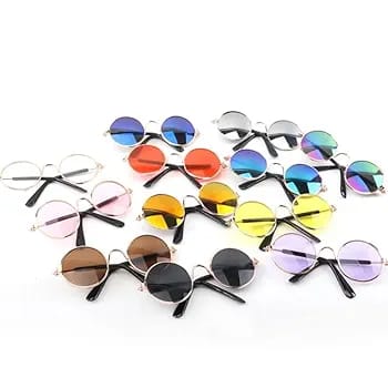 Cat Sunglasses, Classic Retro Round Metal Prince Princess Sunglasses,Photo Props Toys,Puppy Cat Teacher Bachelor Cosplay Glasses for Small Dog Cat