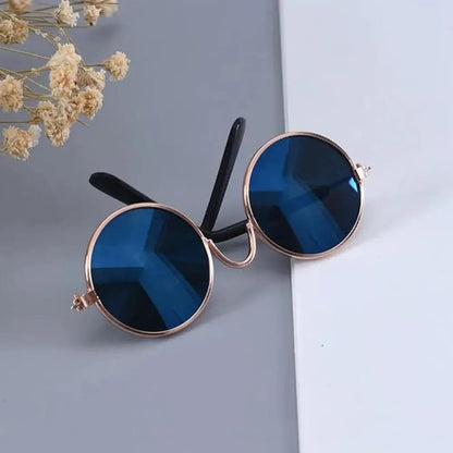 Cat Sunglasses, Classic Retro Round Metal Prince Princess Sunglasses,Photo Props Toys,Puppy Cat Teacher Bachelor Cosplay Glasses for Small Dog Cat