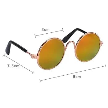 Cat Sunglasses, Classic Retro Round Metal Prince Princess Sunglasses,Photo Props Toys,Puppy Cat Teacher Bachelor Cosplay Glasses for Small Dog Cat