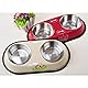 Double Pet Bowl Dog Cat Twin Dish Stainless Steel Water Food Feeder Red L | Pet Supplies | Dog Supplies | Dishes, Feeders & Fountains