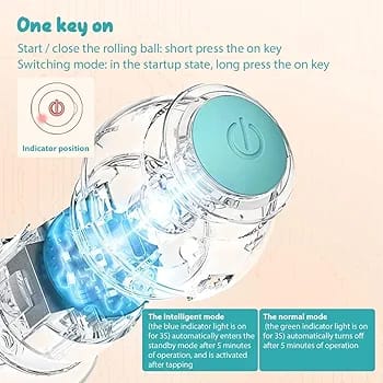 Smart LED 360° Cat Toy Ball - (42mm), Interactive Rechargeable Rotating Ball with LED Light, Cat Chasing Toy Automatic Rotating Smart Obstacle Avoiding