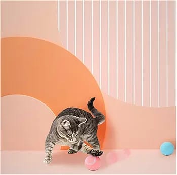 Smart LED 360° Cat Toy Ball - (42mm), Interactive Rechargeable Rotating Ball with LED Light, Cat Chasing Toy Automatic Rotating Smart Obstacle Avoiding