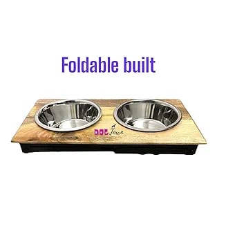 Wooden Dog Food Stand Bowl With Large Size Stainless Steel Bowl For Dogs