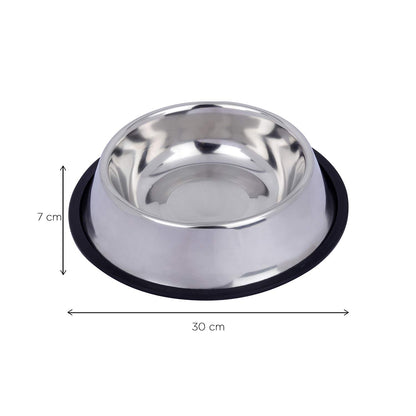 Stainless Steel Bowl for Dogs, Cats & Any Pets  | Feeding Bowl | Non-Skid Food, Non-Toxic & 100% Safe for Pets, Silver