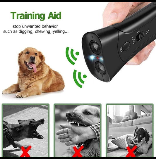Ultrasonic Dog Trainer Device Electronic Dog Deterrent/Dog Barking Control Devices Training Tool Stop Barking Sonic Dog Repeller (Black)