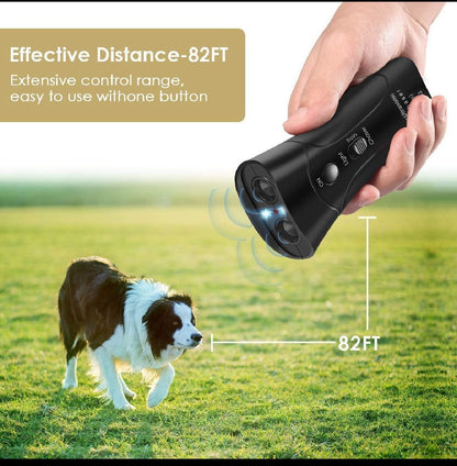 Ultrasonic Dog Trainer Device Electronic Dog Deterrent/Dog Barking Control Devices Training Tool Stop Barking Sonic Dog Repeller (Black)