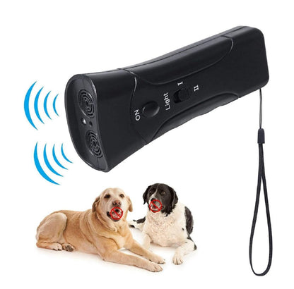 Ultrasonic Dog Trainer Device Electronic Dog Deterrent/Dog Barking Control Devices Training Tool Stop Barking Sonic Dog Repeller (Black)