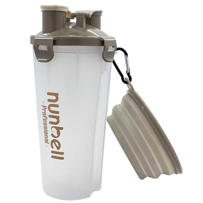 3 in 1 Portable Dog Water and Food Bottle with 1 Collapsible Pop-up Bowls, Leakproof Bottle with 2 Compartments for Travel, Camping, Hiking