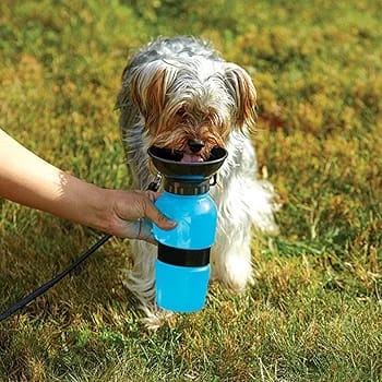 Mug Dog Water Bottle 500Ml BPA Free Outdoor Portable Feeder Sipper & Drinking Cup for Pets - Leak-Proof for Hiking & Traveling - Rubber