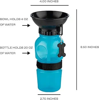 Mug Dog Water Bottle 500Ml BPA Free Outdoor Portable Feeder Sipper & Drinking Cup for Pets - Leak-Proof for Hiking & Traveling - Rubber