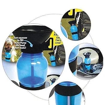 Mug Dog Water Bottle 500Ml BPA Free Outdoor Portable Feeder Sipper & Drinking Cup for Pets - Leak-Proof for Hiking & Traveling - Rubber