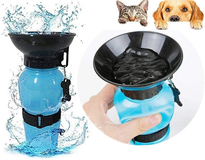 Mug Dog Water Bottle 500Ml BPA Free Outdoor Portable Feeder Sipper & Drinking Cup for Pets - Leak-Proof for Hiking & Traveling - Rubber