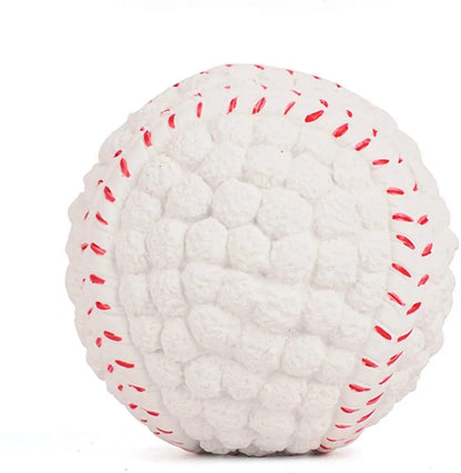 Non-Toxic Soft Latex Interactive Training Fetch and Play Squeaky Bouncing and Floating Baseball Chew Toy for Puppies and Dogs