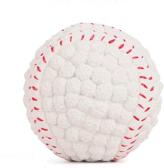 Non-Toxic Soft Latex Interactive Training Fetch and Play Squeaky Bouncing and Floating Baseball Chew Toy for Puppies and Dogs