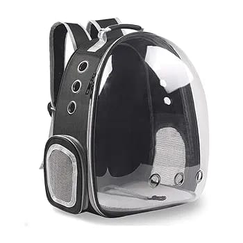 Transparent Dome Backpack Carrier for Cats & Small Dogs | Breathable Travel Bag with Ventilation Holes & Side Pockets