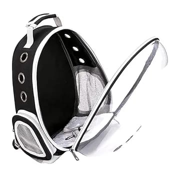 Transparent Dome Backpack Carrier for Cats & Small Dogs | Breathable Travel Bag with Ventilation Holes & Side Pockets