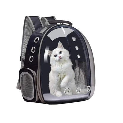 Transparent Dome Backpack Carrier for Cats & Small Dogs | Breathable Travel Bag with Ventilation Holes & Side Pockets