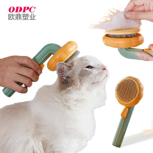 Self Cleaning Slicker Brush Dog Brush and Cat Brush Cat Hair Brush with Curved Needle Comb Remove Loose Undercoat and Shed Fur Pet Pumpkin Brush Pet Brush for Shedding and Grooming