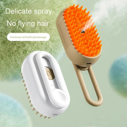 Steam Brush for Dog Cat Steam Brush 3 in 1 Water Brush for Dogs Silicone Massage Dog Comb Electric Multifunctional Water Brush Spa for Dogs USB Rechargeable Steamy Brush for Pet