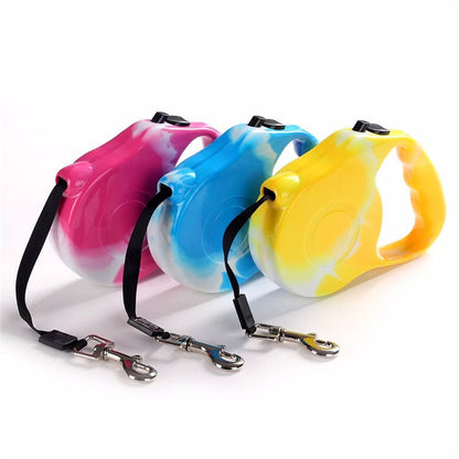 RETRACTABLE DOG LACE 3M DESIGN Retractable Dog Leash,Nylon Dog Leash, Heavy Duty Pet Walking Leash One-Handed Brake Dog Walking Jogging Training Leash with Anti-Slip Handle