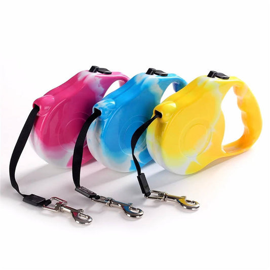 RETRACTABLE DOG LACE 3M DESIGN Retractable Dog Leash,Nylon Dog Leash, Heavy Duty Pet Walking Leash One-Handed Brake Dog Walking Jogging Training Leash with Anti-Slip Handle