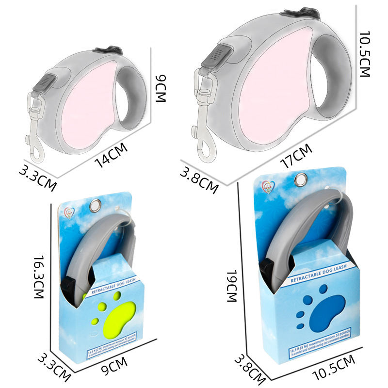 RETRACTABLE DOG LACE 3M DESIGN Retractable Dog Leash,Nylon Dog Leash, Heavy Duty Pet Walking Leash One-Handed Brake Dog Walking Jogging Training Leash with Anti-Slip Handle